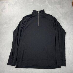 Helmut Lang Men's Size XL 100% Wool 1/4 Black Zip Up Jacket with Italian Yarn